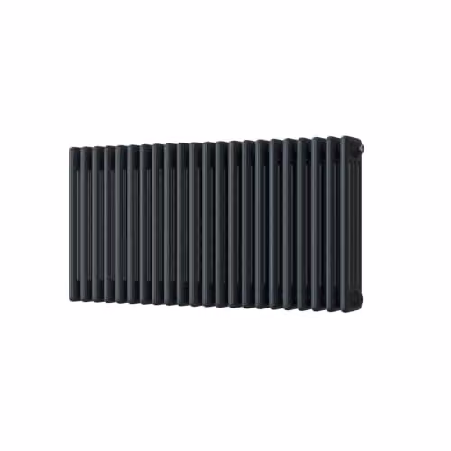 UK Radiators Alpha 4 Column Horizontal Traditional Cast-Iron Style Radiator in Anthracite Grey, W: 988 mm, H: 500 mm – 2