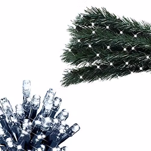 The Christmas Workshop 200 Bright White LED Chaser Fairy Lights, 13.9 Metres, with 8 Light Modes for Indoor or Outdoor Use – 6