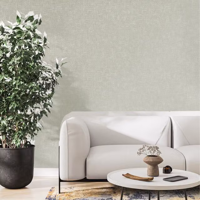 Superfresco Midas Texture Wallpaper in Sage Green, Washable Textile Plain Design