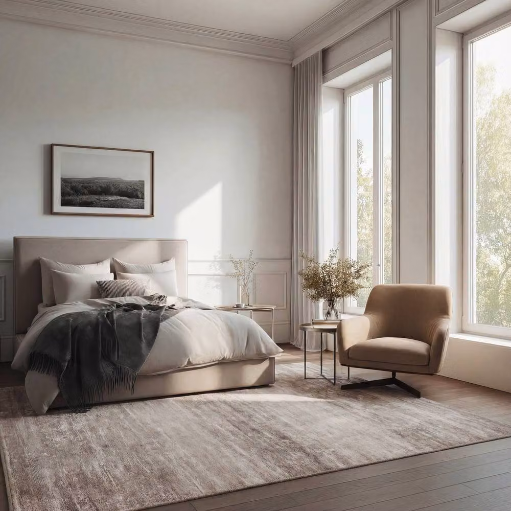 Kukoon Neutral Beige Tonal Abstract Machine Washable Soft Pile Area Rug, W: 240 cm, D: 330 cm – 2
