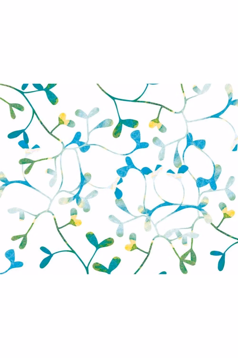 Origin Murals Watercolour Petals Floral Wall Mural in Blue, W: 350 cm, H: 280 cm – 2