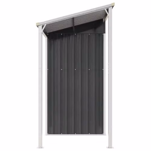 vidaXL Steel Garden Shed with Extended Pent Roof in Anthracite, W: 277 cm, D: 107 cm, H: 181 cm – 5