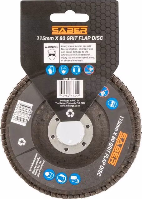 Saber Black 80 Grit Flap Disc, 115 mm