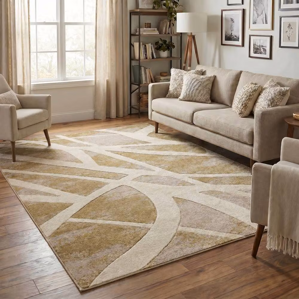 Desire Rugs Santiago Modern Geometric Carved Area Rug in Green, W/D/H: 120 x 170 x 1.6 cm – 2