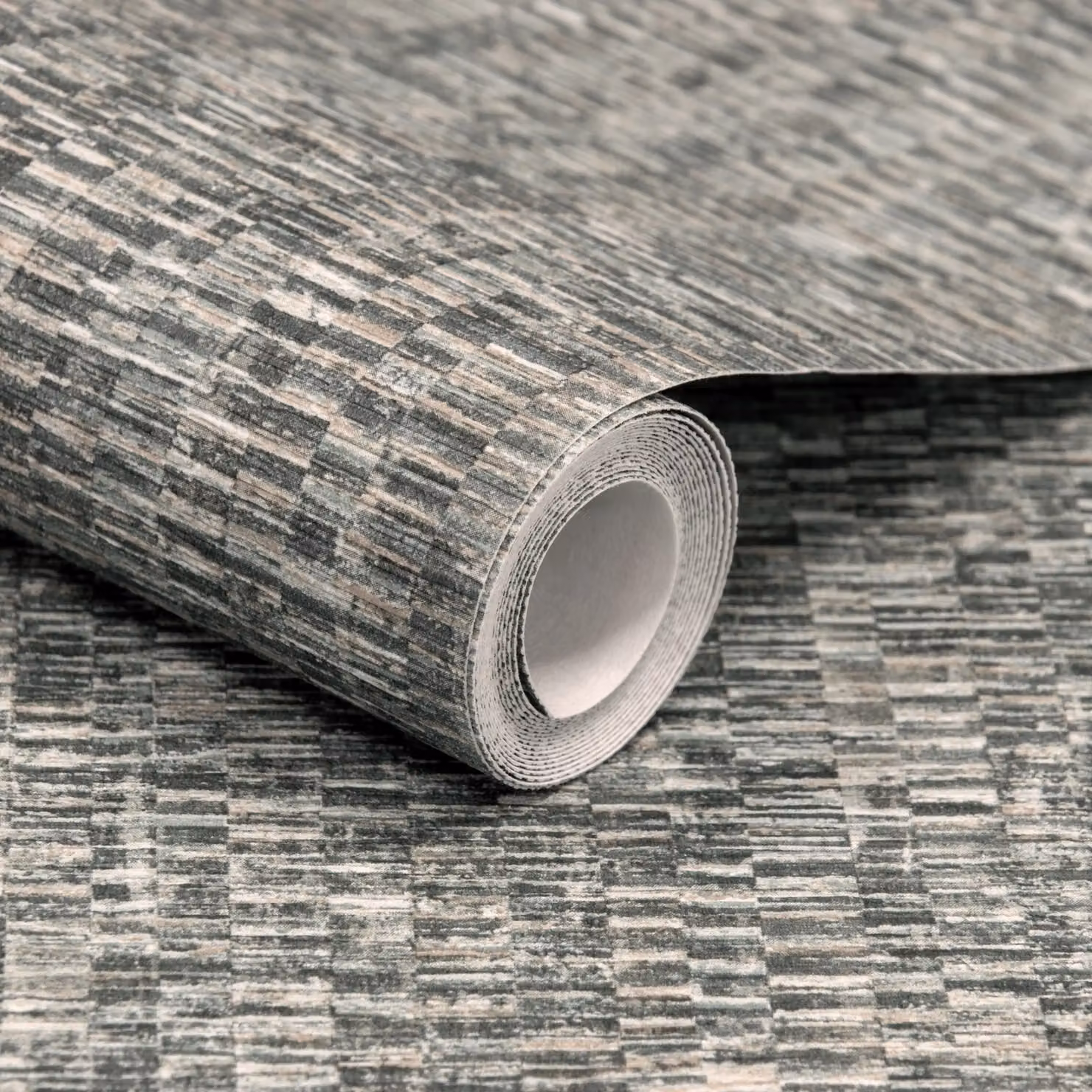 Grandeco Cordy Plain Woven Fabric Effect Textured Wallpaper in Grey – 2