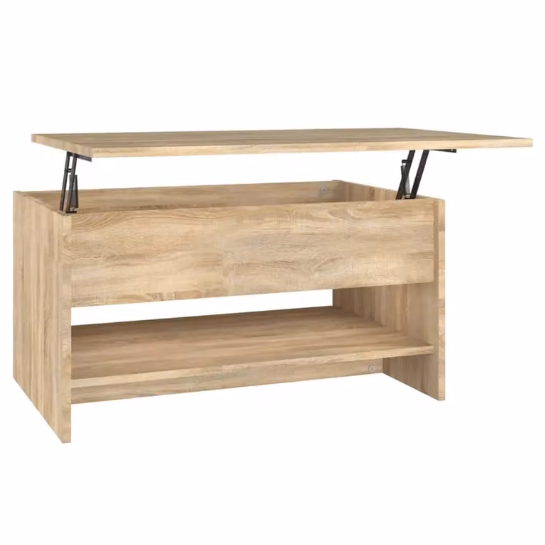 Berkfield Home Sonoma Oak Coffee Table in Brown, W/D/H: 80 x 50 x 40 cm