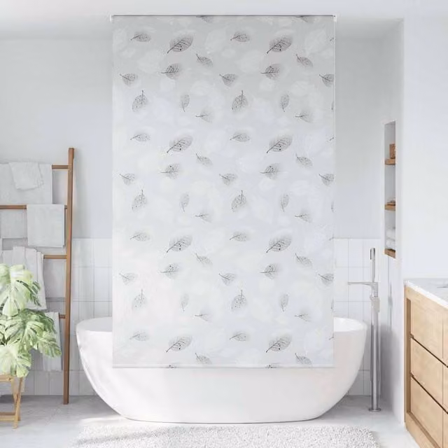 Berkfield Home Grey Opaque Shower Roller Blind, W: 140 cm, H: 240 cm