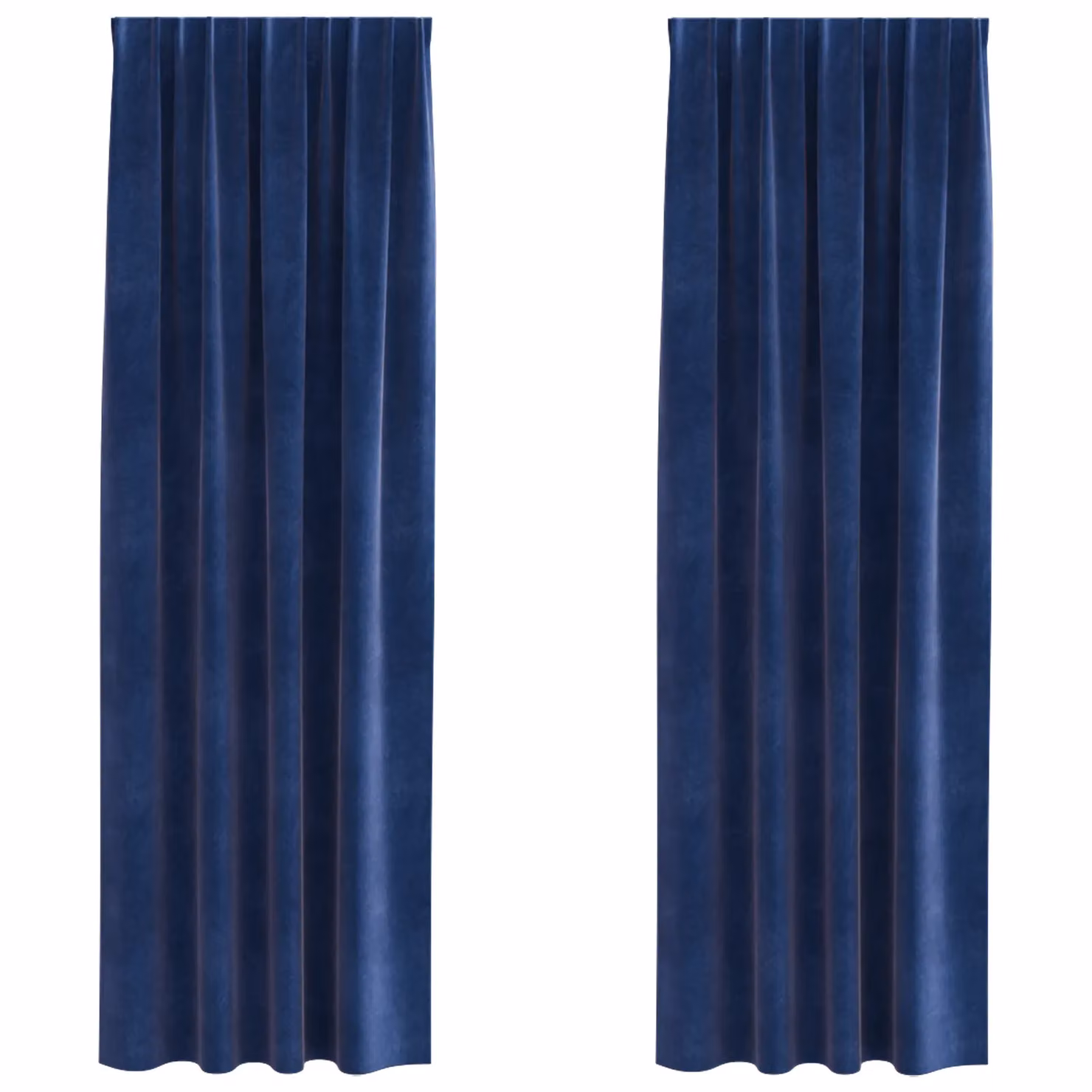 Berkfield Home Dark Blue Velvet Blackout Curtains, 2 Pack, W: 140 cm, H: 245 cm – 2