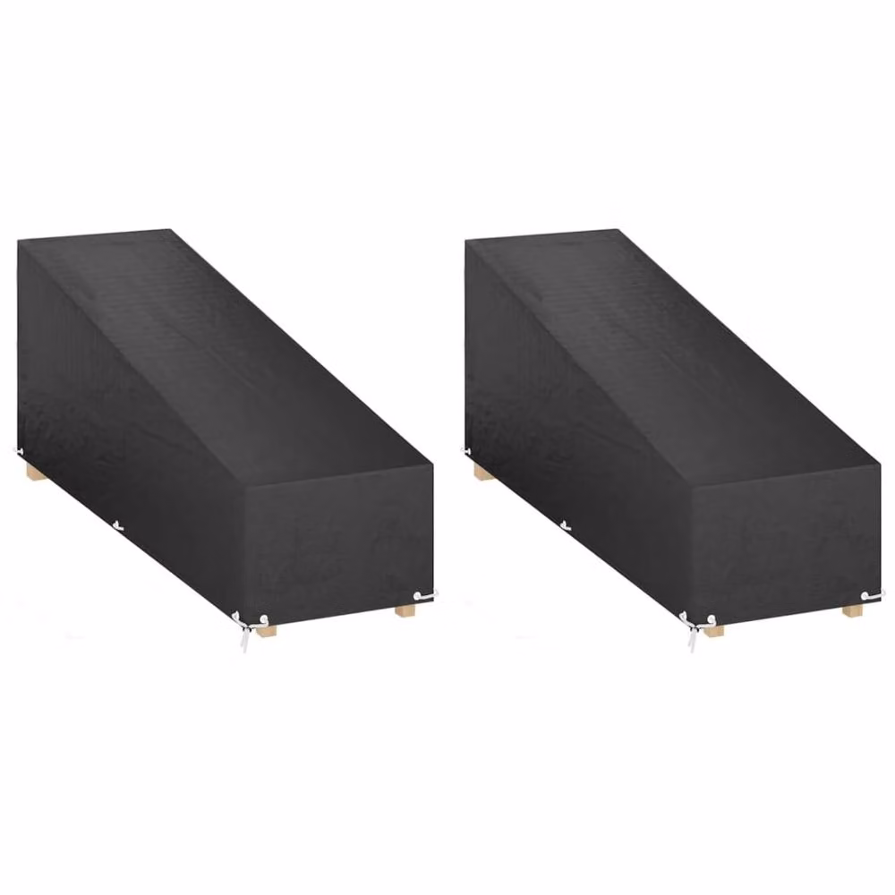 Berkfield Home Sunlounger Covers, 2 Pack, Black, W: 205 cm, D: 75 cm, H: 40-70 cm – 2