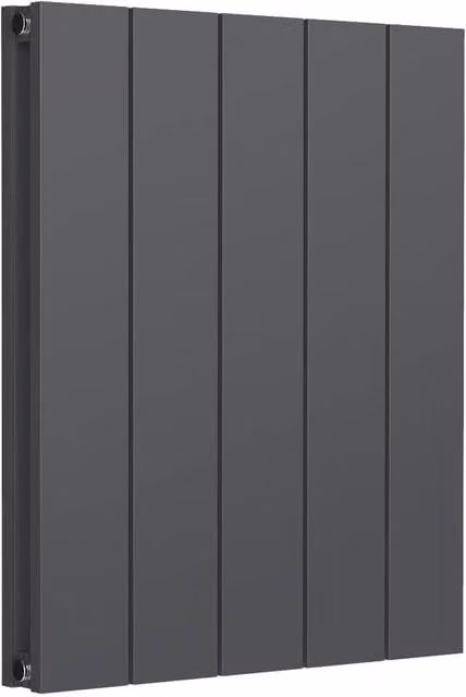 Bathroom Kingdom Casina Anthracite Double Flat Panel Horizontal Aluminium Radiator, W: 600 mm, H: 470 mm, Grey