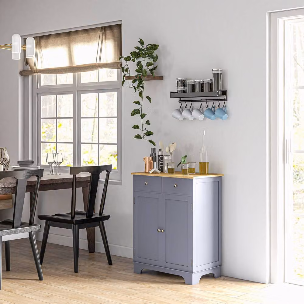 STILVORA Grey Kitchen Cabinet with Internal Drawers, Shelves and Hinged Doors, W/D/H: 85.0 x 40.3 x 68.0 cm – 2