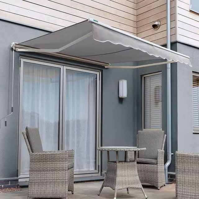 Primrose Electric Half Cassette Awning in Silver with Aluminium Frame