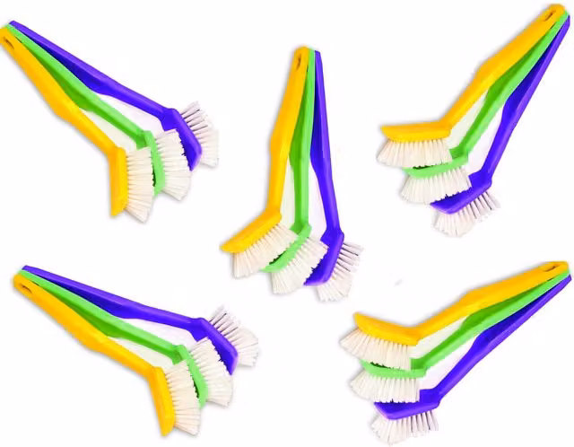 Shop4allsorts Pack of 15 Multicolour Wall Mountable Plastic Washing Up Dish Brushes