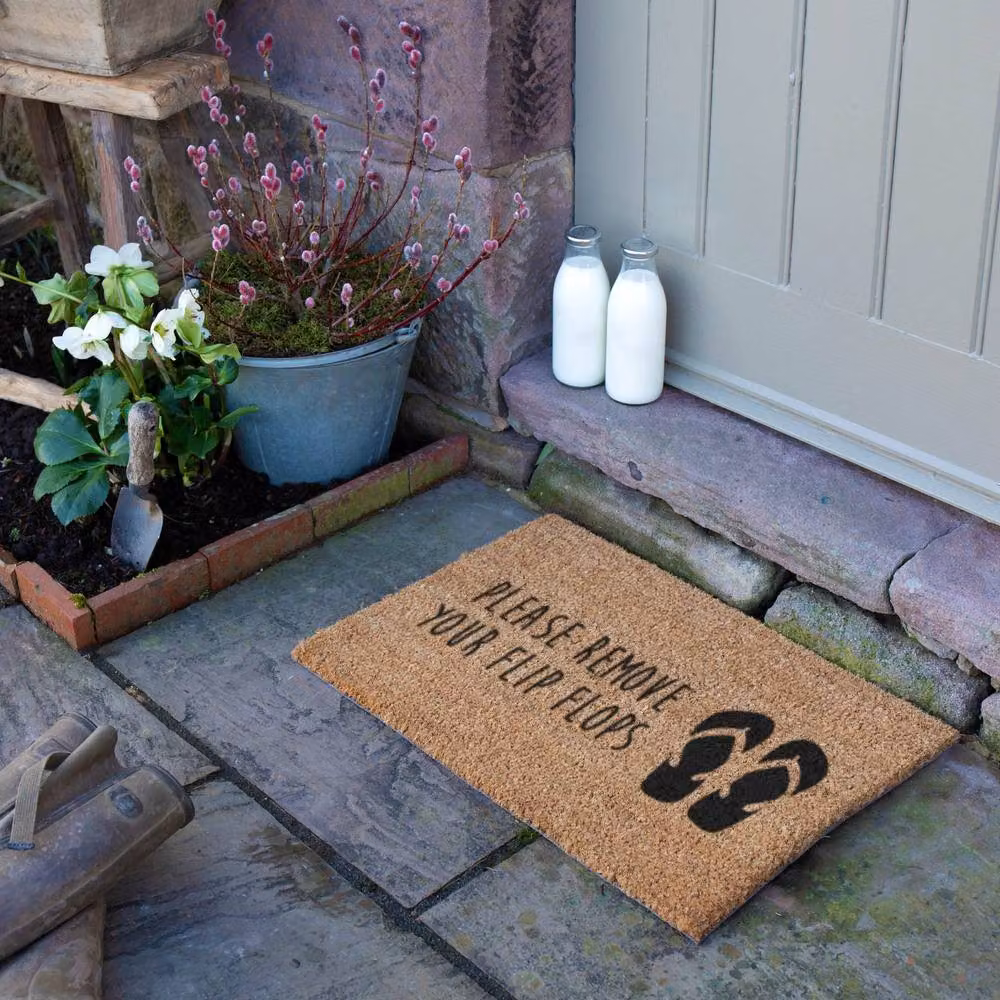 Artsy Mats Please Remove Your Flip Flops Coir Doormat, Brown, W: 60 cm, D: 40 cm – 3