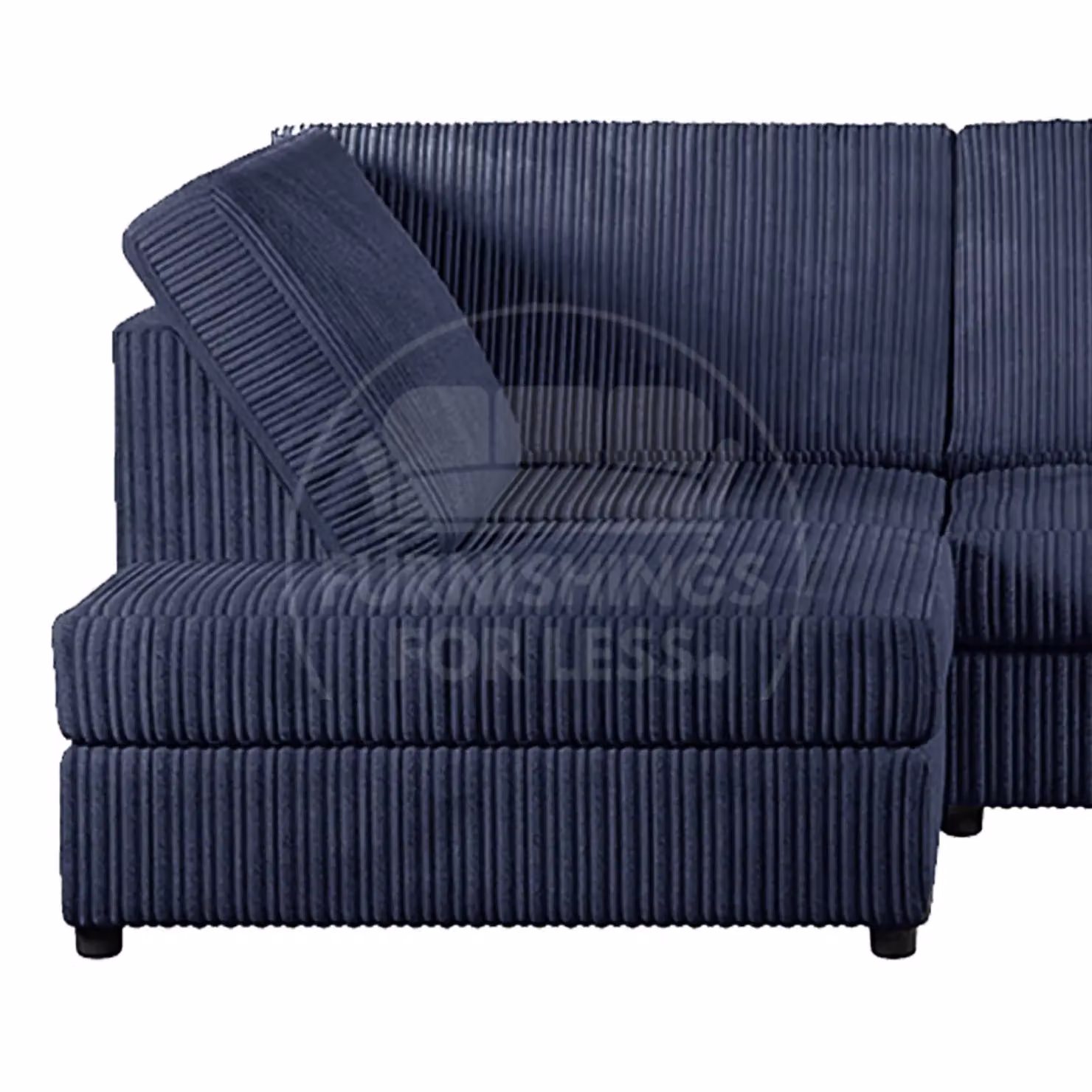 Luxor Living Navy Blue Jumbo Cord 4 Seater Left Hand Facing Corner Sofa – 2