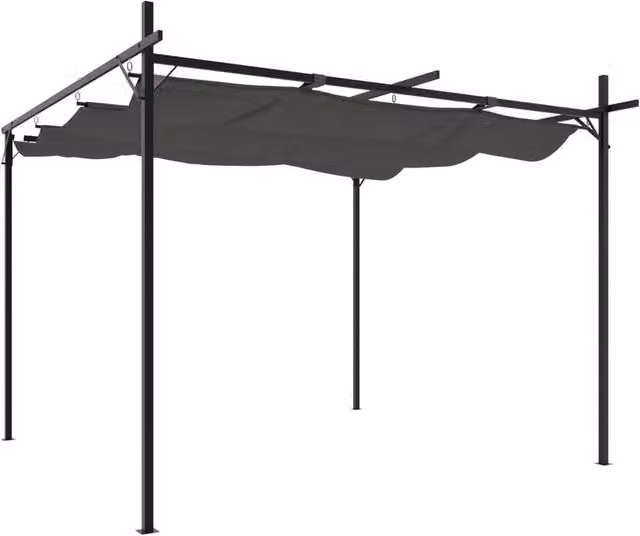 Berkfield Home Pergola with Retractable Roof in Anthracite and Black, W: 295 cm, D: 292 cm, H: 230 cm – 1