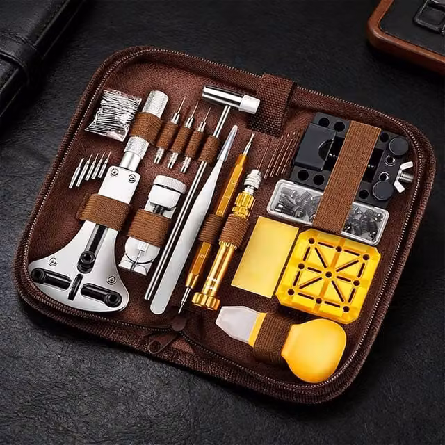 Ventryn 171-Piece Watch Repair Kit with Case Opener and Pin Link Spring Bar in Brown – 1