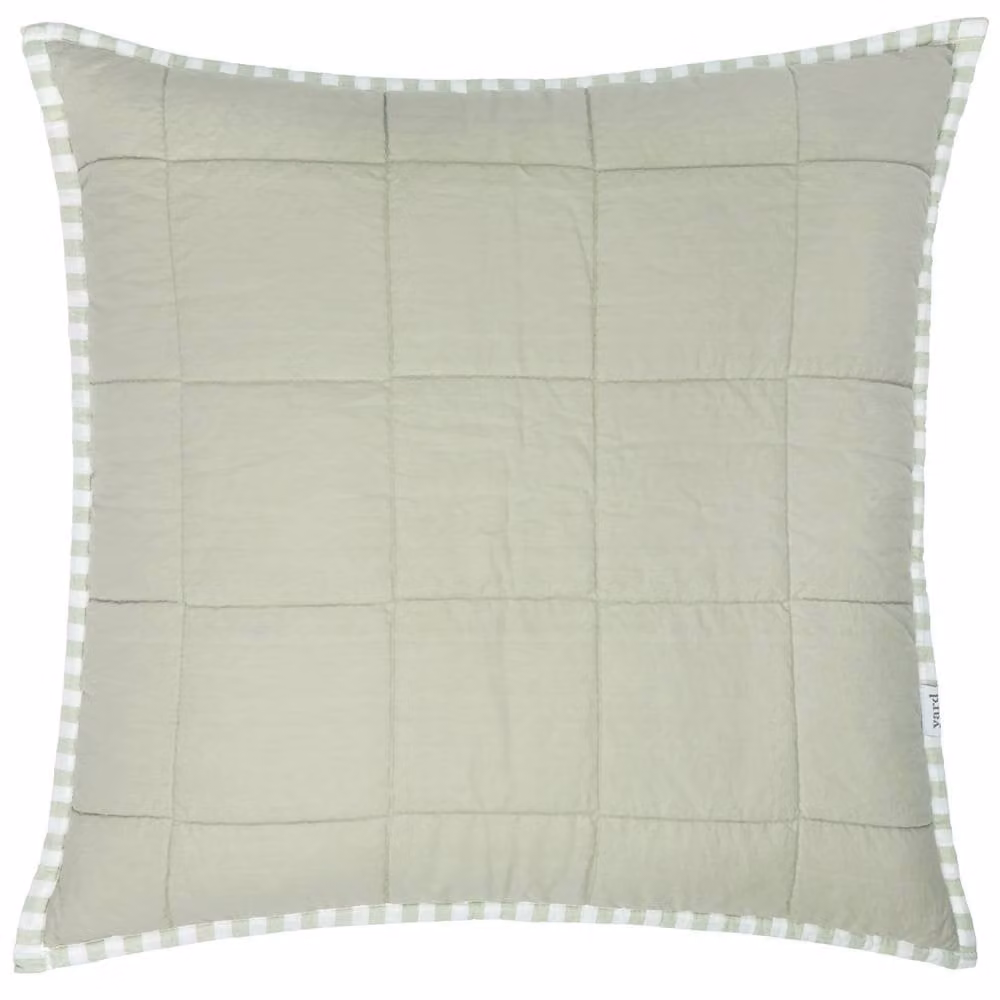 Yard Hebden Striped Square Cotton Cushion in Green, W/D/H: 55 x 55 x 55 cm – 1