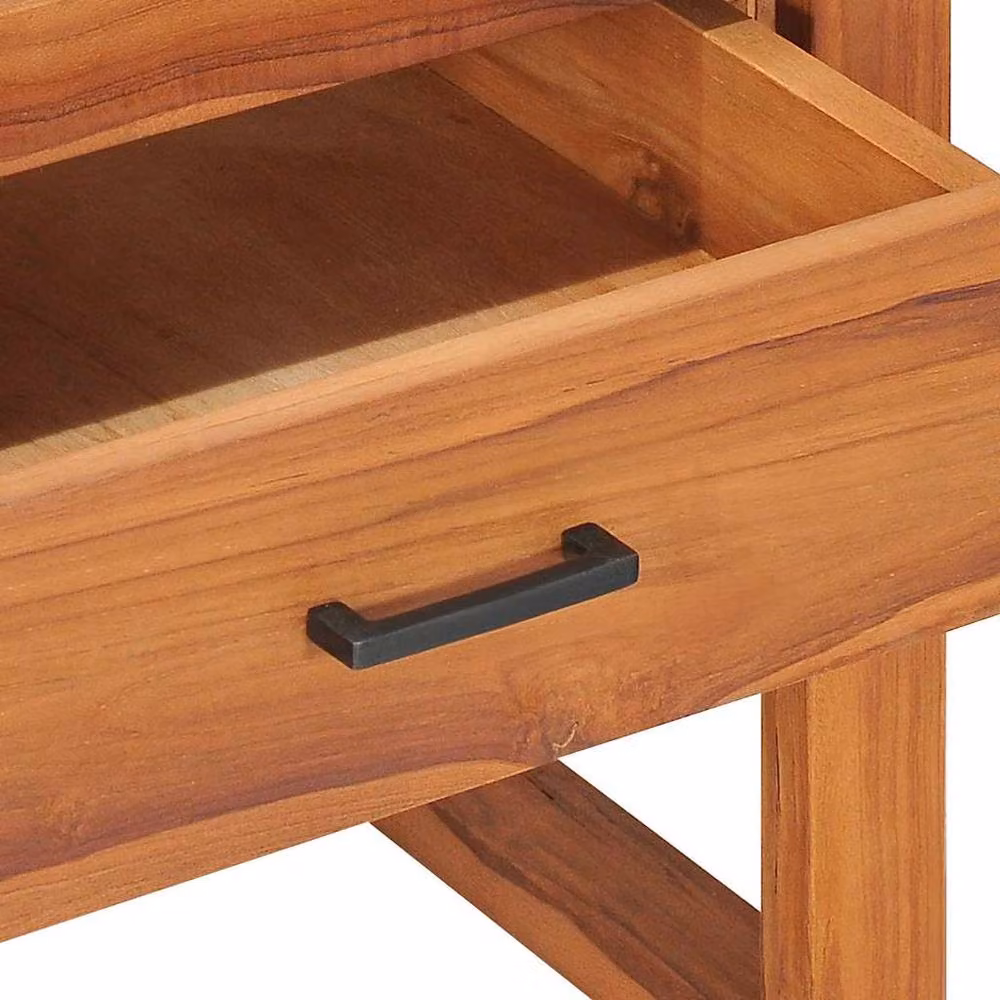 Berkfield Home Teak Wood TV Cabinet in Brown, W/D/H: 100 x 40 x 45 cm – 2
