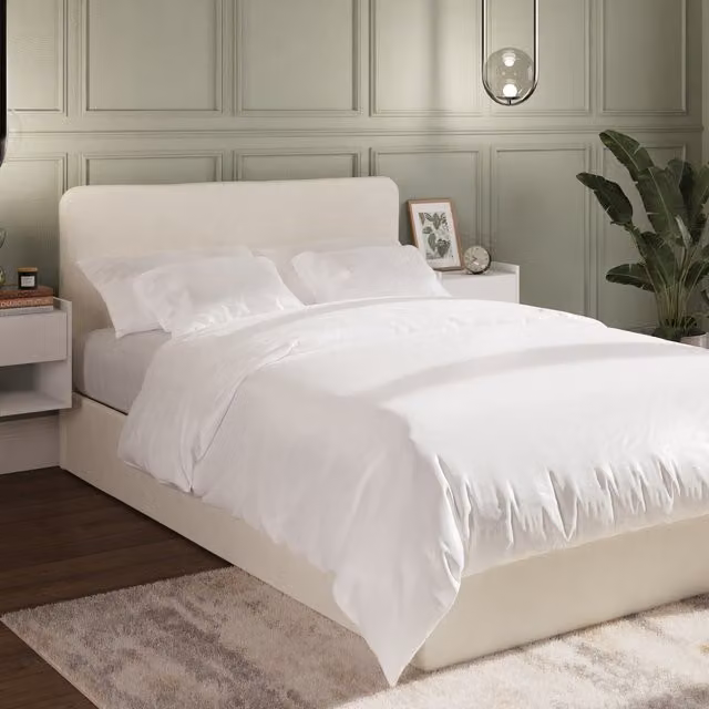 GFW Chiswick Ottoman Bed in Beige Fabric, W/D/H: 120 x 200 cm