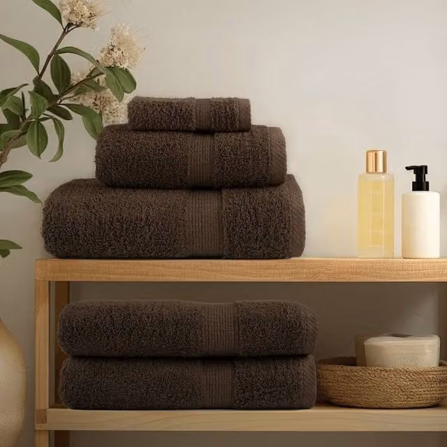 Berkfield Home SOLUND 12 Piece Premium Cotton Terry Towel Set in Brown, 600 gsm – 1