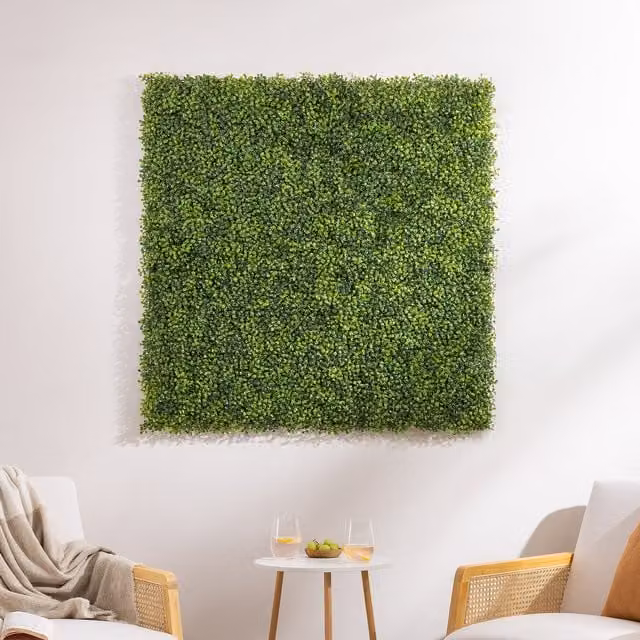 Christow Artificial Topiary Boxwood Living Wall, 4 Piece Set, Green