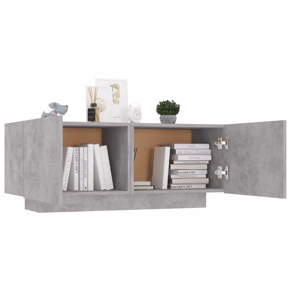 Berkfield Home Decorative Bedside Cabinet in Concrete Grey, W/D/H: 100 x 35 x 40 cm – 2