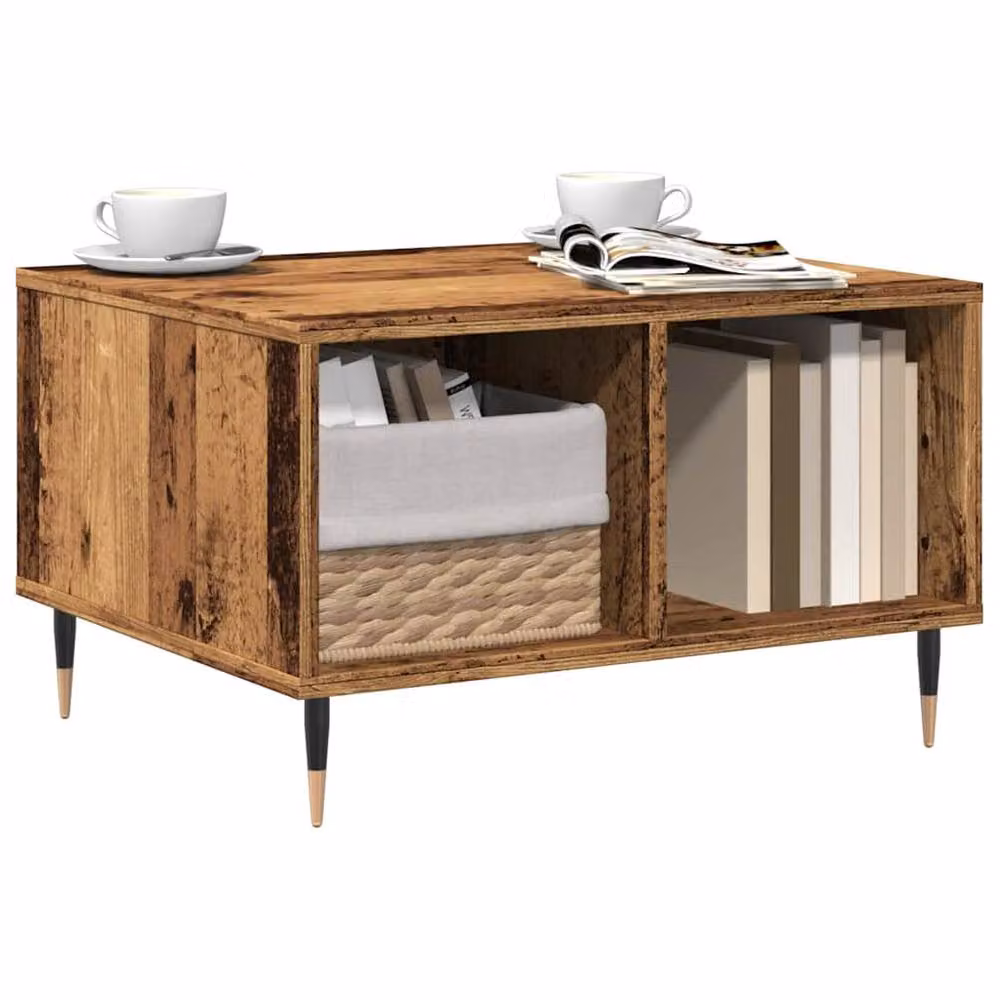 Berkfield Home Modern Rectangular Coffee Table in Brown, W: 60 cm, D: 50 cm, H: 36.5 cm – 3