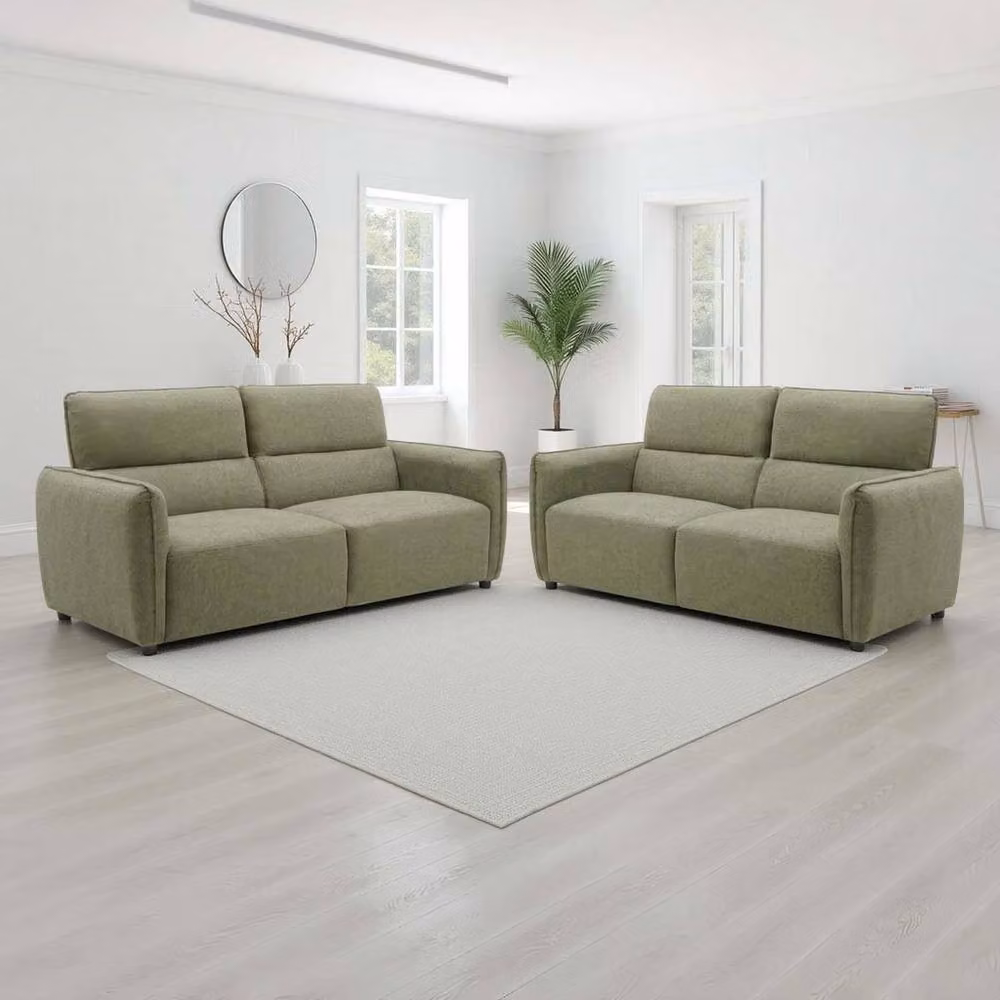 Furnishings For Less UK Ashcroft 3 + 2 Seater Sofa Suite in Green Chenille Fabric – 2