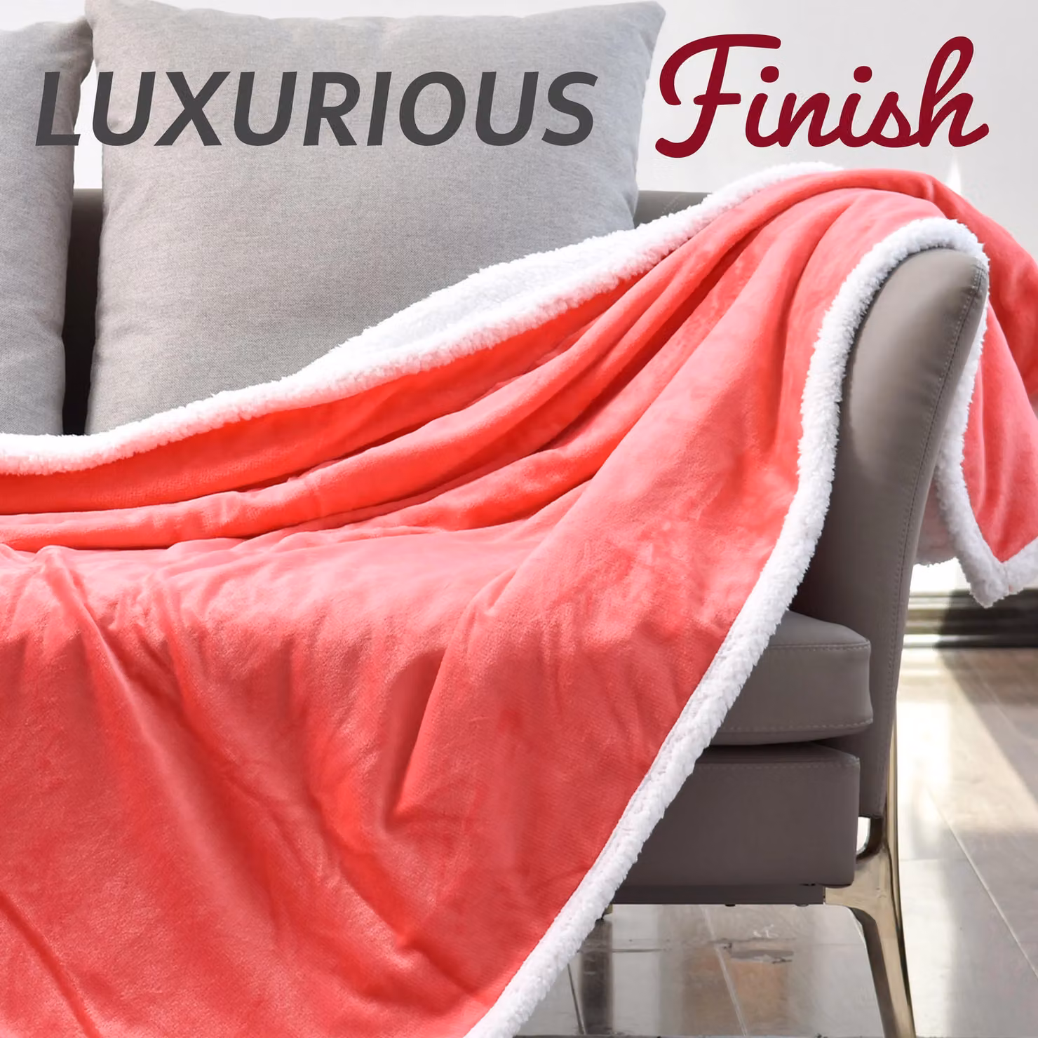 Glamhaus Electric Heated Reversible Fleece and Velvet Throw Blanket in Pink, W/D/H: 160 x 130 cm – 3