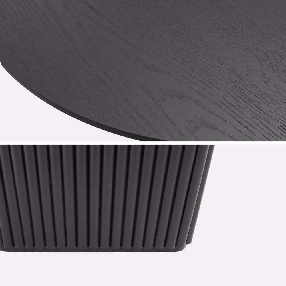 sweeek Oval Coffee Table in Black Oak Veneer and Rubberwood, W/D/H: 65 x 35 x 12 cm – 4