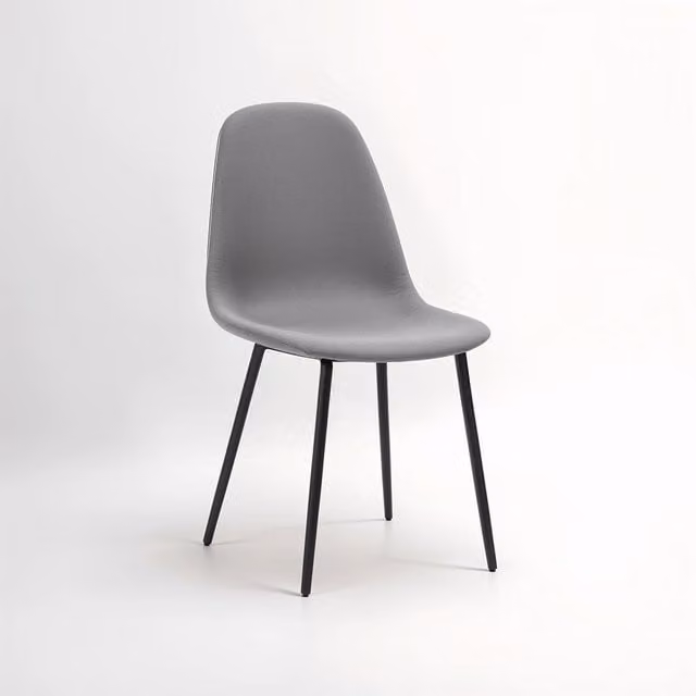 Orsina Modern Grey Fabric Dining Chair with Metal Legs – 1