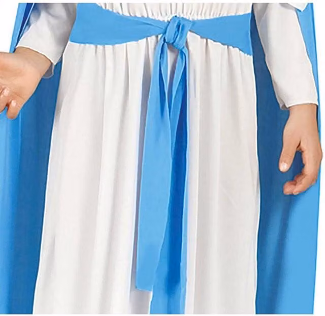 Fiestas Guirca Childrens Mary Christmas Costume Set in Blue and White, Cotton and Polyester, Age 3-4 Years