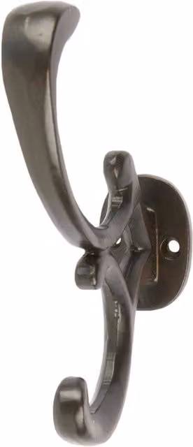 Hammer and Tongs Ornamental Metal Hat and Coat Hook in Black and Gold, H: 13.0 cm, W: 3.0 cm – 4
