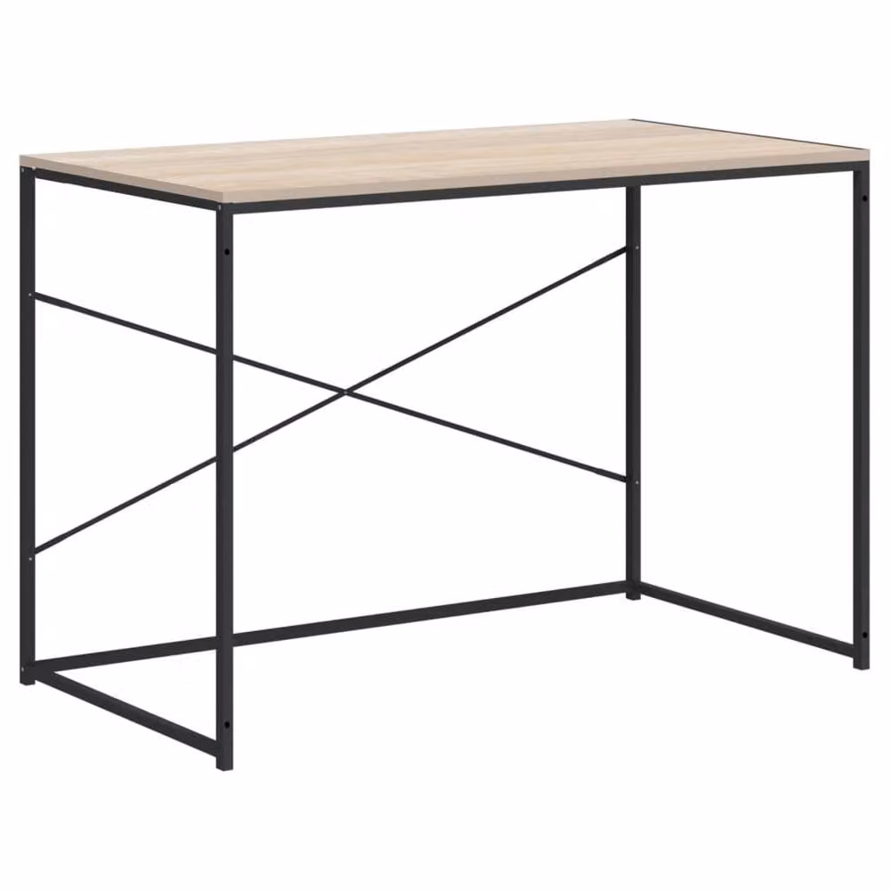 Berkfield Home Computer Desk in Black and Oak, W/D/H: 110 x 60 x 70 cm – 2