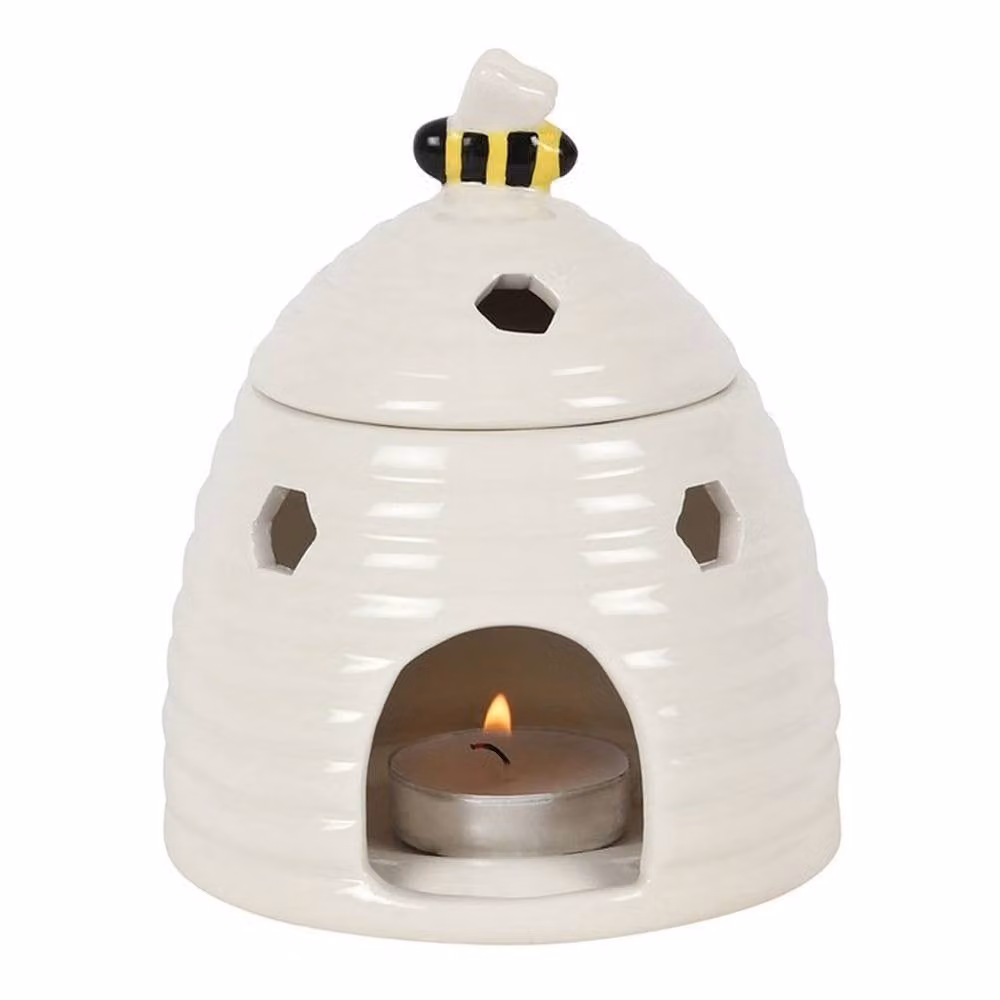 Uniqueful White Ceramic Beehive Oil Burner for Tealights – 2