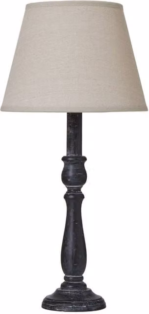 KDMD Ravenna Column Table Lamp with Beige Linen Shade – 1