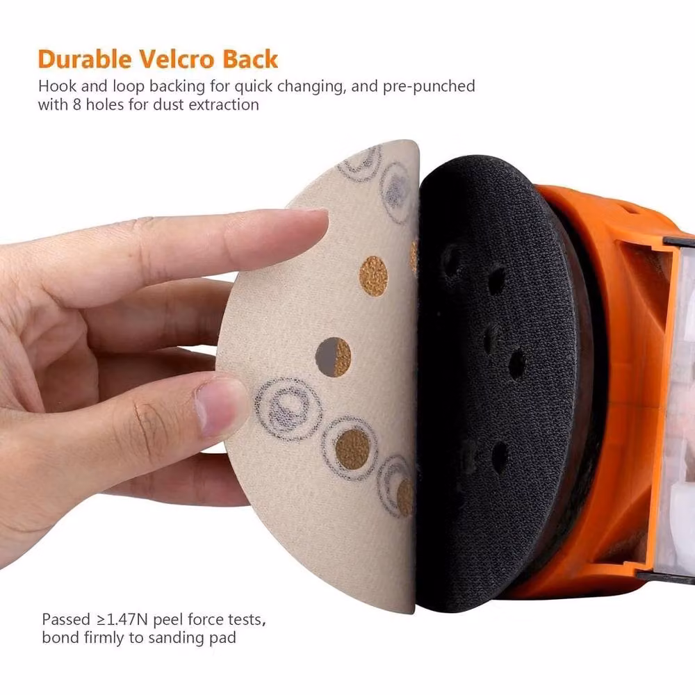PAWNORA 100-Piece Brown Round Orbital Sander Sanding Discs – 3