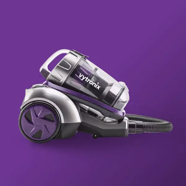 Vytronix Bagless Cylinder Pet Vacuum Cleaner with HEPA Filter and Turbo Brush, Purple, 3L – 3