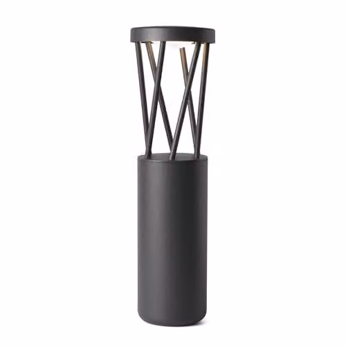Netlighting Twist Outdoor LED Bollard Pedestal Lamp, Dark Grey, 10W, 3000K Warm White, IP65