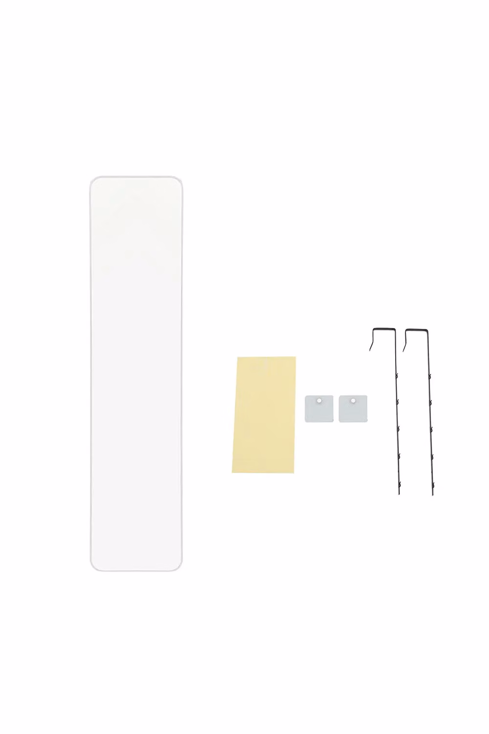 Living and Home White Rounded Rectangular Metal Frame Wall Mount Mirror, W: 28 cm, H: 118 cm – 3