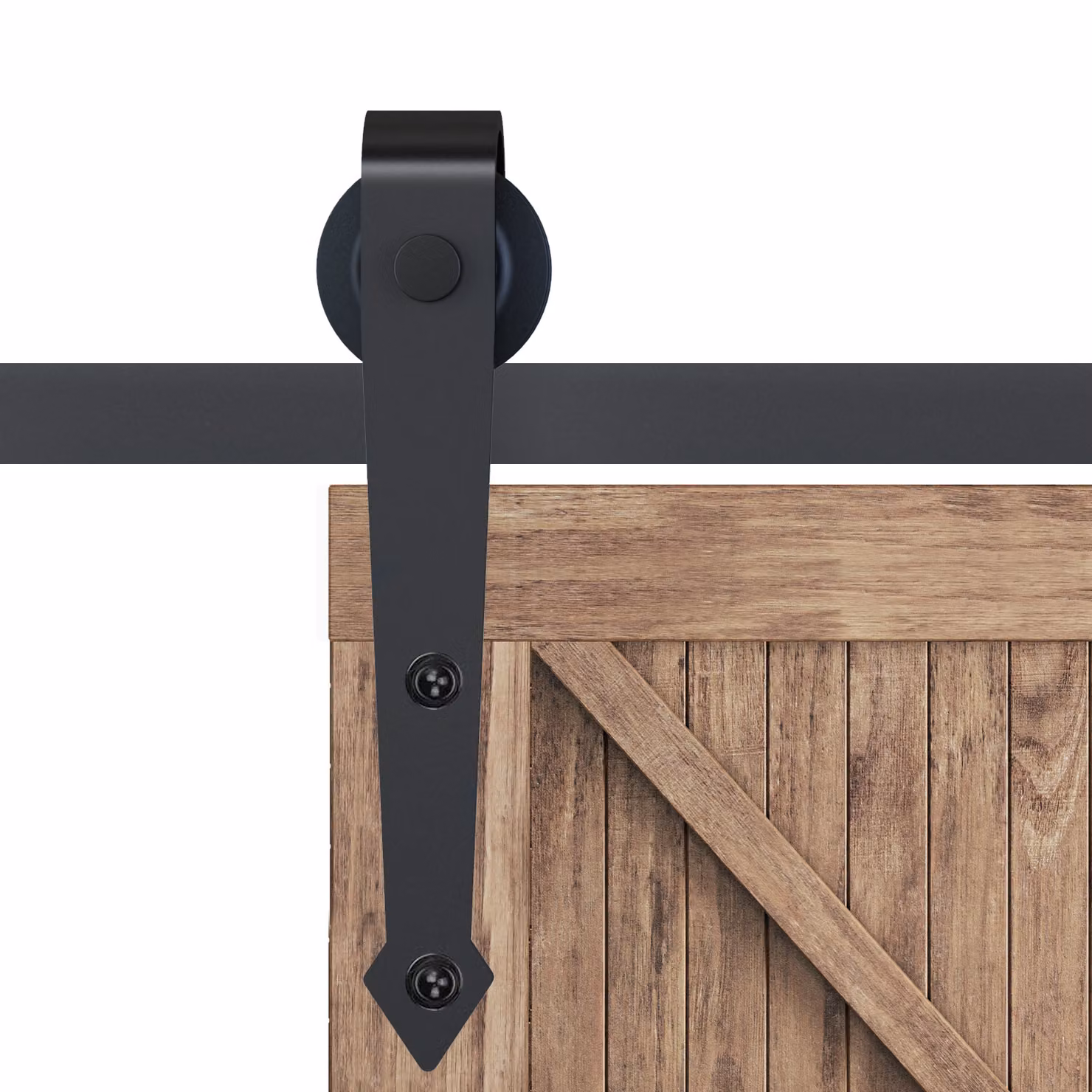 HOMCOM Carbon Steel Sliding Barn Door Hardware Kit in Matt Grey and Brown – 3