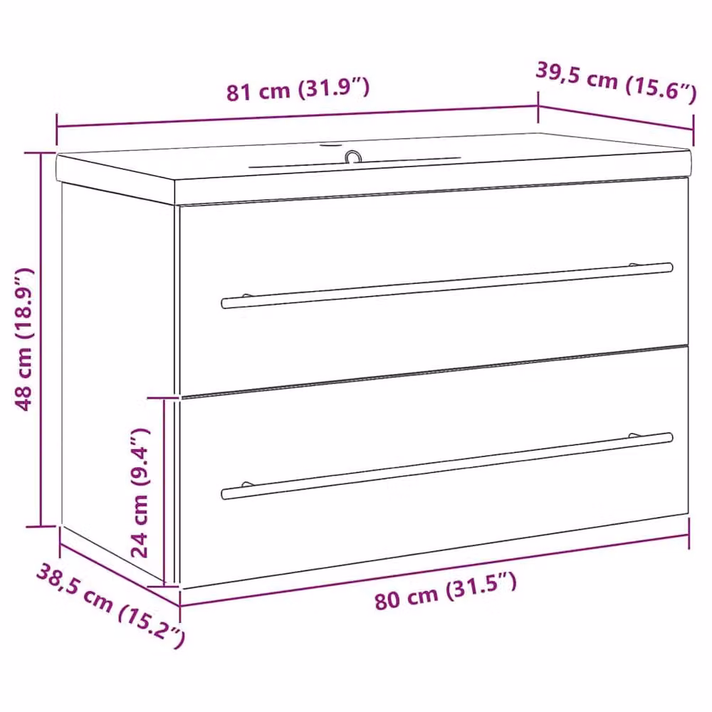 Berkfield Home Beautiful Bathroom Sink Cabinet with Built-in Basin in Brown Old Wood Engi – 5