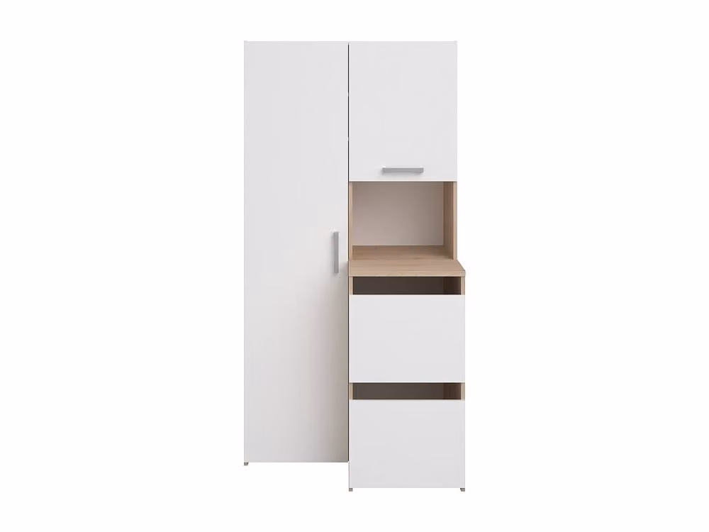Vente-unique Bathroom Storage Unit with Cabinets, Shelves and Column in Light Oak, W: 66.8 cm, D: 92.5 cm, H: 184.4 cm – 2