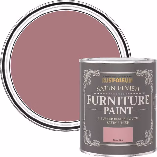Rust-Oleum Satin Furniture and Skirting Board Paint, Pink, 750ml – 1