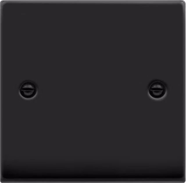 SE HOME Flush Minimalist 1 Gang Blank Plate in Black