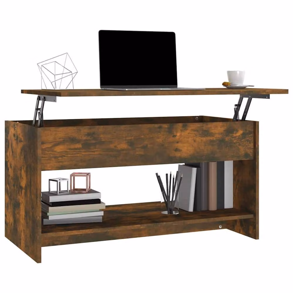 Berkfield Home Modern Coffee Table in Smoked Oak Brown, W/D/H: 102 x 50 x 52.5 cm – 3