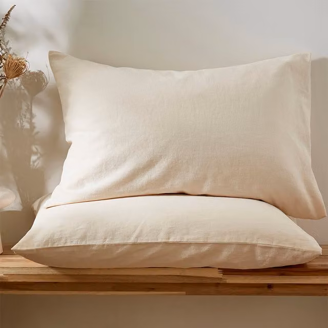 Martex Touch of Linen Housewife Pillowcase Pair in Beige
