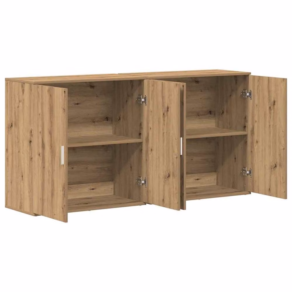 Berkfield Home Artisan Oak Sideboards, 2 Piece Set in Brown, W/D/H: 79 x 38 x 80 cm – 3