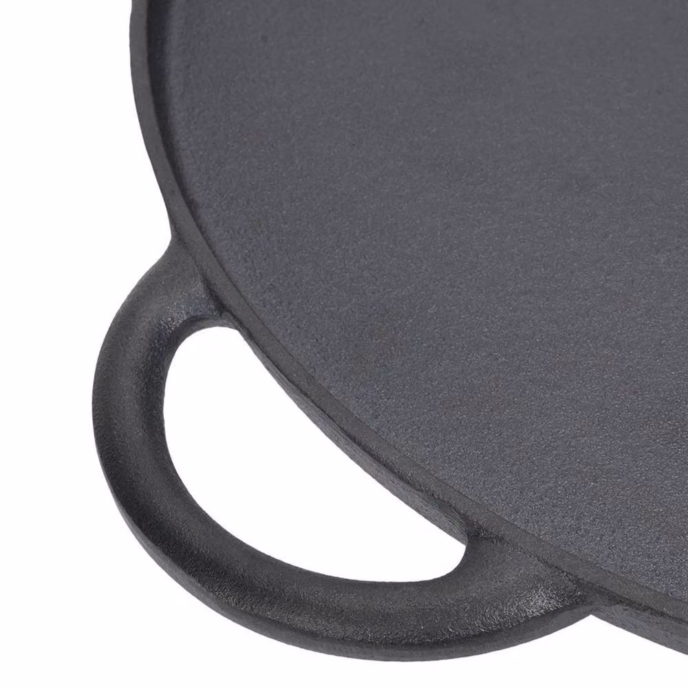 EONLION Black Cast Iron Non-Stick Round Griddle Pan, Diameter: 45 cm – 3